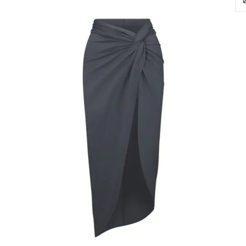 NWT SKIMS WOMENS DARK GREY SIGNATURE SARONG, SIZE US, M